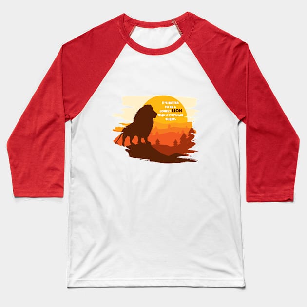 Lonely Lion Baseball T-Shirt by Genie Store